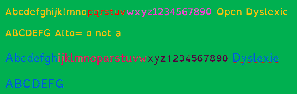 color fonts for dyslexics